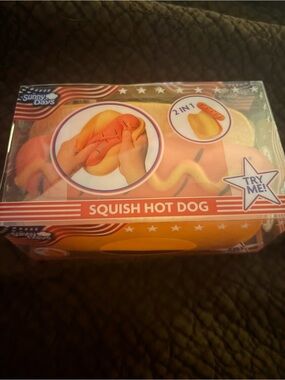 Squish Hot Dog Toy - Yellow & Pink